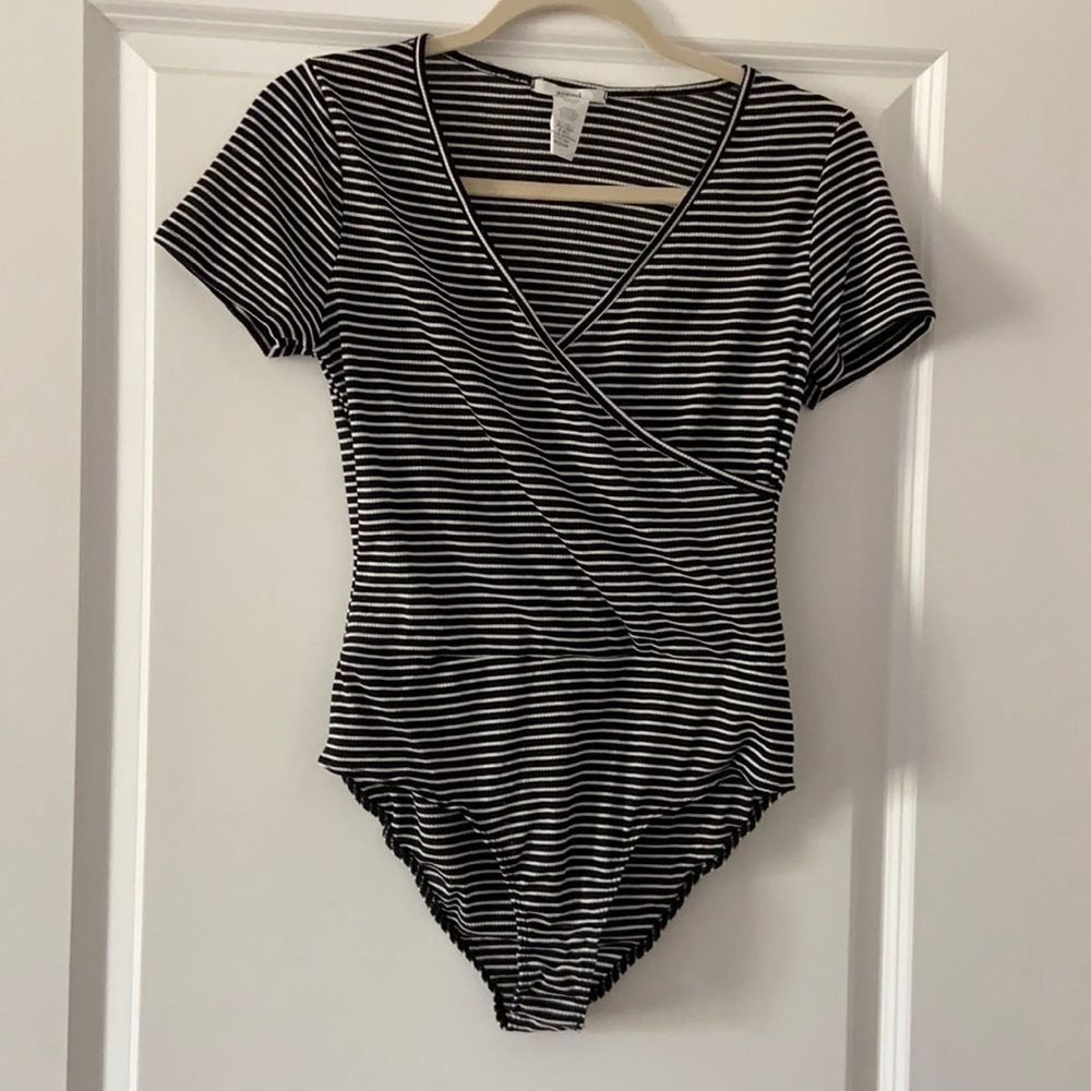 Striped body suit